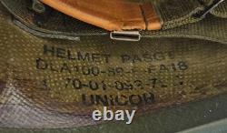 UNICOR M-5 Military Helmet PASGT Green US Army DLA100- Sz MED with Camo Cover