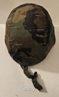 UNICOR M-5 Military Helmet PASGT Green US Army DLA100- Sz MED with Camo Cover