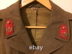 US ARMY 1944 Military Ike Jacket with GREEK ARMY Pins Patches Green Wool