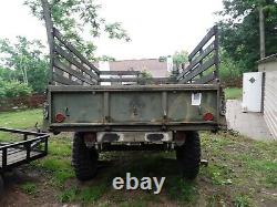 US ARMY M105A2 USMC Military 1-1/2 Ton Cargo Trailer WithRAILS & BOWS 1985