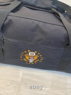 US Army Black Duffle Bag Fort Benning 1999 Recruit Gear Lot Military Ephemera