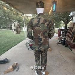 US Army Camouflage Military BDU Uniform Set Jacket & Pants with patrol cap