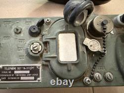 US Army Field Telephone Set TA-312/PT Vintage Military Radio Phone