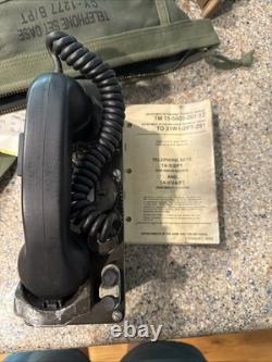 US Army Field Telephone Set TA-312/PT Vintage Military Radio Phone With Bag set