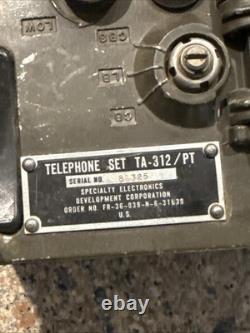 US Army Field Telephone Set TA-312/PT Vintage Military Radio Phone With Bag set
