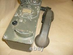 US Army Field Telephone Set Vintage Military Radio phone / Handset TA-43/PT