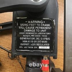 US Army G-67B/G Hand Crank DC Generator (30+ v) USGI MILITARY Special Operations