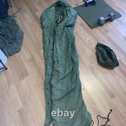 US Army Intermediate Cold Weather Sleeping Bag withHood Military Surplus Mummy Bag