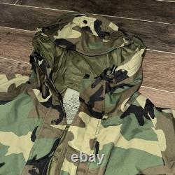 US Army Military Cold Weather Woodland Camo Goretex Parka Jacket Large Regular