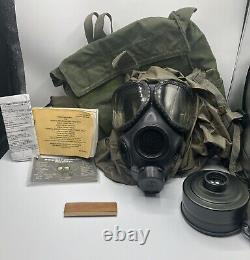 US Army Military Issue M40 Gas Mask M/L With NBC Hood US Army Carrier Case +More