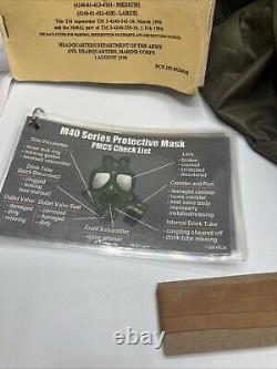 US Army Military Issue M40 Gas Mask M/L With NBC Hood US Army Carrier Case +More