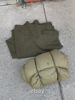 US Army Military Issue Sleeping bag + Wool Blanket