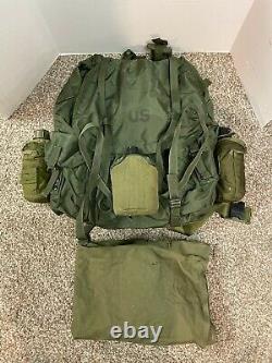 US Army Military Large LC-1 Field Pack withFrame Green with3 Canteens & Canvas Bag