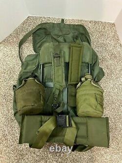 US Army Military Large LC-1 Field Pack withFrame Green with3 Canteens & Canvas Bag
