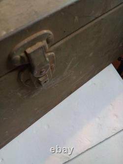 US Army Military M6 Steel Chest Lockable Duplex Tool Box no key sold as is VA