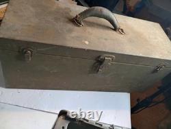US Army Military M6 Steel Chest Lockable Duplex Tool Box no key sold as is VA