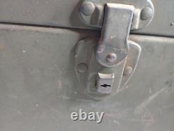 US Army Military M6 Steel Chest Lockable Duplex Tool Box no key sold as is VA