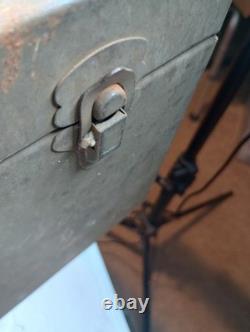 US Army Military M6 Steel Chest Lockable Duplex Tool Box no key sold as is VA