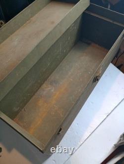 US Army Military M6 Steel Chest Lockable Duplex Tool Box no key sold as is VA