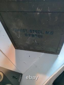 US Army Military M6 Steel Chest Lockable Duplex Tool Box no key sold as is VA