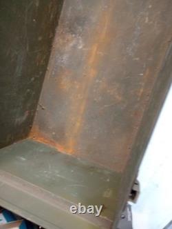US Army Military M6 Steel Chest Lockable Duplex Tool Box no key sold as is VA