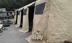 US Army Military Tent Tan Base-X 307 Shelter System HUGE 18x35 FAST 5 min set-up