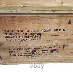 US Army Military Wooden Shipping Crate Japan 1965 with Lid Chest