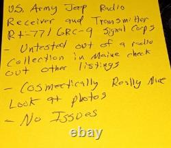 US Army Signal Corps RT 77A GRC 9 Jeep Radio Receiver Transmitter