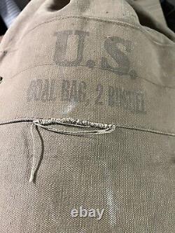 US Army WW2 Coal Kit Bag 2 Bushel Sack Military Surplus