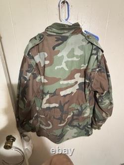 US Army Woodland Camouflage Field Jacket Military with Original Patches