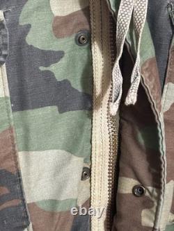 US Army Woodland Camouflage Field Jacket Military with Original Patches