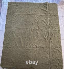 US Army Wool Blanket Military Vintage 60x72 Olive Drab Heavy Surplus Piecemeal