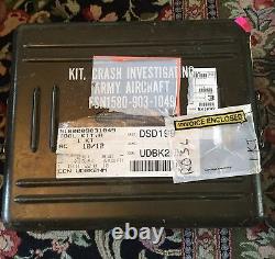 US Army aircraft crash investigation kit heavy metal box missing camera military