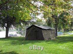 US MILITARY 16X16 FRAME CANVAS TENT CAMPING HUNTING ARMY WithRAIN FLY, FLOOR