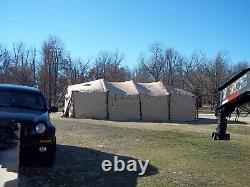 US MILITARY SURPLUS 18x36 MGPTS TENT HUNTER SPECIAL FAIR CONDITION STAINED ARMY