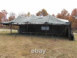 US MILITARY SURPLUS 18x36 MGPTS TENT + VESTIBULE HUNTING GOOD CONDITION US ARMY