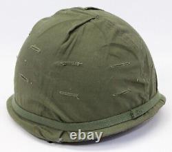 US Military Army Combat Helmet with Insert Cover Vintage Olive Drab Green Surplus