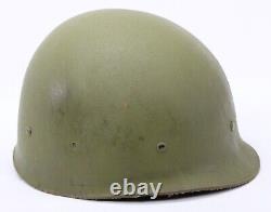 US Military Army Combat Helmet with Insert Cover Vtg Light Camo Camouflage Green