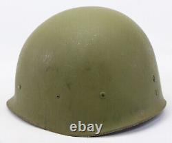 US Military Army Combat Helmet with Insert Cover Vtg Light Camo Camouflage Green