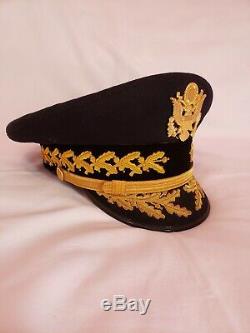 US Military Army General Officers Parade Dress Blue Visor Hat Cap Size 7 1/4