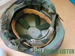 US Military Army NATO Combat Vintage Helmet withCover Padding/Chin Strap MEDIUM
