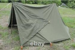 US Military Army Personal PUP (2) Half 1/2 Tent Shelter WithPoles, Stakes