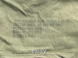 US Military Army Shelter Half Tent Pup 2-Man Green GI