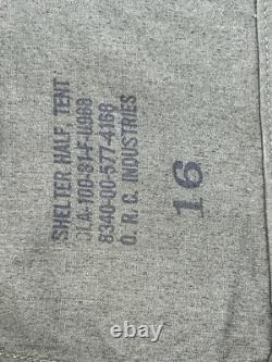 US Military Army Shelter Half Tent Pup 2-Man Green GI
