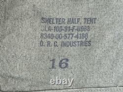 US Military Army Shelter Half Tent Pup 2-Man Green GI