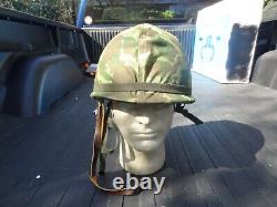 US Military Army Vintage Steel Helmet Repro withNewithCover Liner & Chin Strap