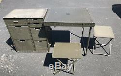US Military Field Desk Army Surplus Storage Cabinet Table USGI 7 Drawer Case