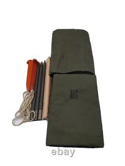 US Military GI Personal Army PUP (2) Half 1/2 Tent Shelter With Poles And Stakes