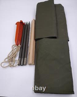 US Military GI Personal Army PUP (2) Half 1/2 Tent Shelter With Poles And Stakes