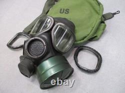 US Military Surplus M40 Series Gas Mask Respirator with Bag & Outserts Size LG